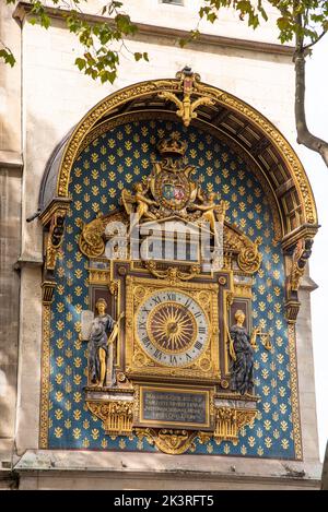 Paris, France. August 2022. Conciergerie and Tour d'Horloge Palais Justice in Paris. High quality photo Stock Photo