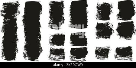 Flat Paint Brush Thick Short Background High Detail Abstract Vector Background Set Stock Vector