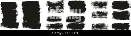 Flat Paint Brush Thick Short Background High Detail Abstract Vector Background Set Stock Vector