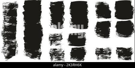 Flat Paint Brush Thick Short Background High Detail Abstract Vector Background Set Stock Vector