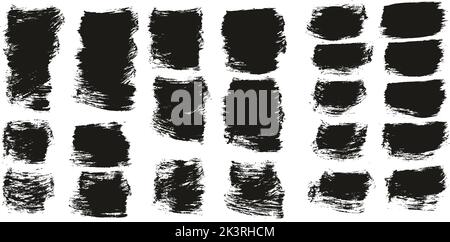 Flat Paint Brush Thick Short Background High Detail Abstract Vector Background Set Stock Vector
