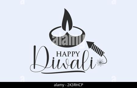 Happy Diwali Colorful Logo for Hindu Light Festival with Burning Candle and  Flora Vector Set Stock Vector - Illustration of hindu, traditional:  263774682