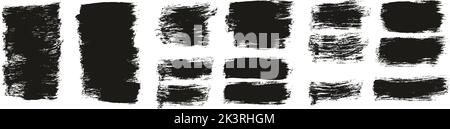Flat Paint Brush Thick Short Background High Detail Abstract Vector Background Set Stock Vector