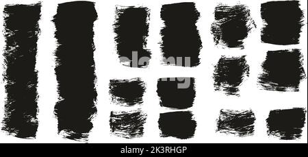 Flat Paint Brush Thick Short Background High Detail Abstract Vector Background Set Stock Vector