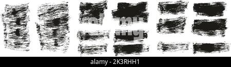 Flat Paint Brush Thick Short Background High Detail Abstract Vector Background Set Stock Vector