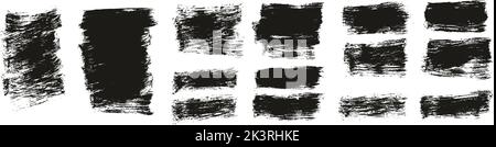 Flat Paint Brush Thick Short Background High Detail Abstract Vector Background Set Stock Vector