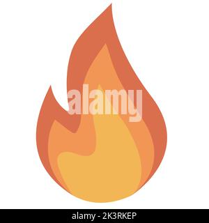 Fire icon flame, hot heat burn, danger wildfire emblem flammable Stock Vector