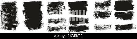 Flat Paint Brush Thick Short Background High Detail Abstract Vector Background Set Stock Vector