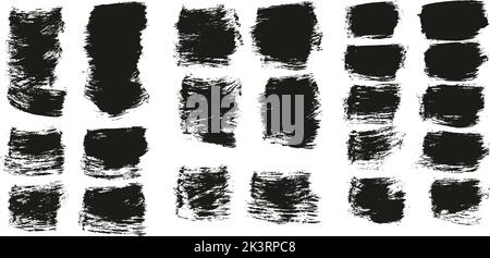 Flat Paint Brush Thick Short Background High Detail Abstract Vector Background Set Stock Vector