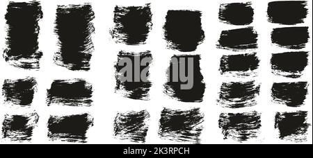 Flat Paint Brush Thick Short Background High Detail Abstract Vector Background Set Stock Vector