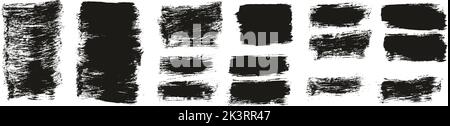 Flat Paint Brush Thick Short Background High Detail Abstract Vector Background Set Stock Vector