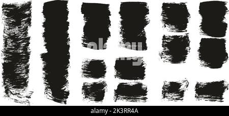 Flat Paint Brush Thick Short Background High Detail Abstract Vector Background Set Stock Vector