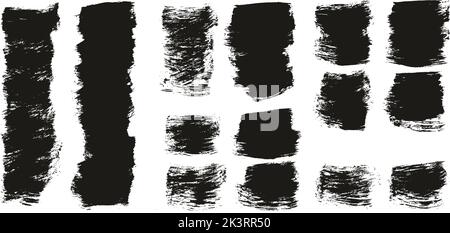 Flat Paint Brush Thick Short Background High Detail Abstract Vector Background Set Stock Vector