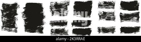 Flat Paint Brush Thick Short Background High Detail Abstract Vector Background Set Stock Vector