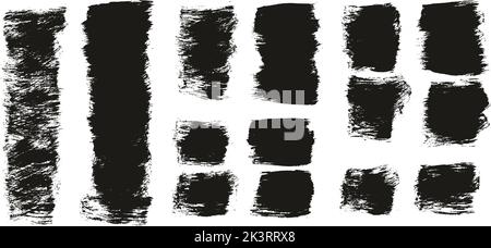 Flat Paint Brush Thick Short Background High Detail Abstract Vector Background Set Stock Vector
