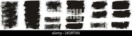 Flat Paint Brush Thick Short Background High Detail Abstract Vector Background Set Stock Vector