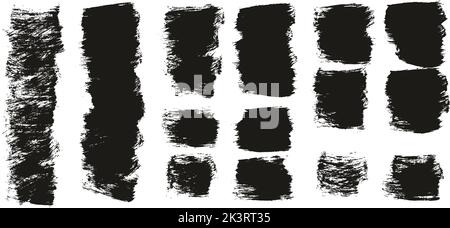 Flat Paint Brush Thick Short Background High Detail Abstract Vector Background Set Stock Vector