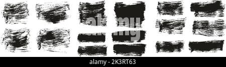 Flat Paint Brush Thick Short Background High Detail Abstract Vector Background Set Stock Vector