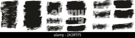 Flat Paint Brush Thick Short Background High Detail Abstract Vector Background Set Stock Vector