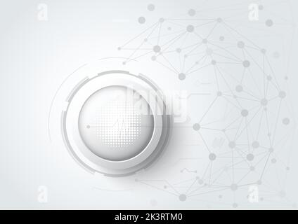 Abstract 3D design background with technology dot and line circuit board texture. Modern engineering, futuristic, science communication concept. Vecto Stock Vector