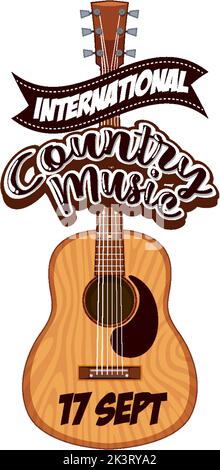 International Country Music Poster Design illustration Stock Vector