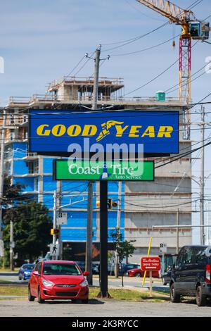 The Goodyear Tire  Rubber Company is an American multinational manufactures tires for cars, buses, aeroplanes and more. HALIFAX, NOVA SCOTIA. SEP 2022 Stock Photo