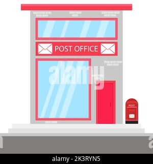 Post Office Icon and Mail Box Isolated on White Background Stock Vector