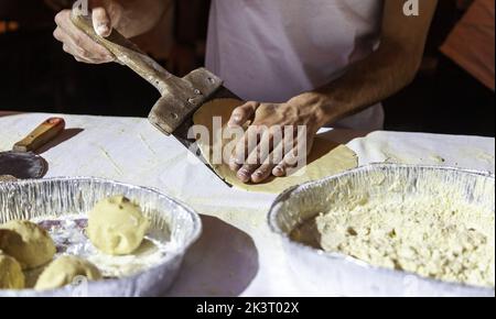 Detail of making traditional Spanish cakes Stock Photo