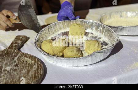 Detail of making traditional Spanish cakes Stock Photo