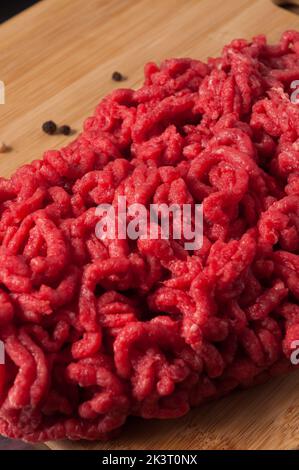 fresh raw minced beef close-up shooting Stock Photo