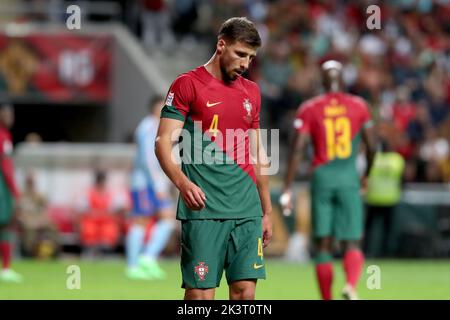 Braga, Portugal. 27th Sep, 2022. Ruben Dias of Portugal during the UEFA Nations League Group A2 football match between Portugal and Spain, at the Municipal Stadium in Braga, Portugal, on September 27, 2022. (Credit Image: © Pedro Fiuza/ZUMA Press Wire) Stock Photo