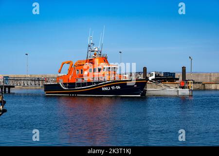 RNLI Lifeboat RNLB David Kirkaldy Kilronan harbour, Inishmore, the largest of the Aran Islands, Galway, Ireland Stock Photo