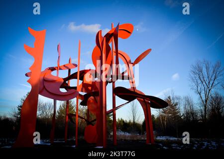 An abstract sculpture at the Frederik Meijer Gardens & Sculpture Park Stock Photo
