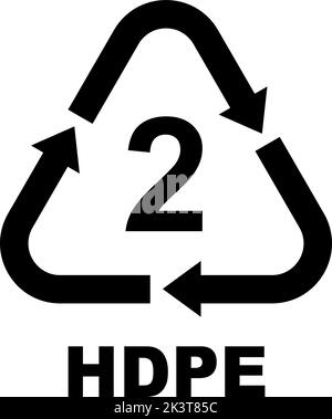 Recycling Symbols For Plastic. Vector icon illustration (HDPE) Stock Vector