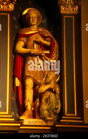 St Martin of Tours Church Epsom Surrey England Statue of Saint Martin of Tours Stock Photo