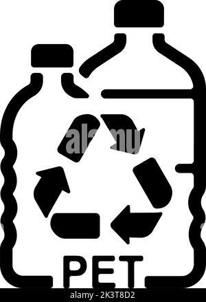 Recycling Symbols For Plastic. Vector icon illustration ( plastic bottle ) Stock Vector