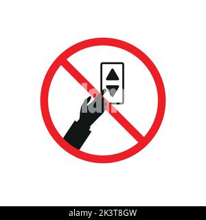Prohibition of human hand pressing the elevator call button. Avoid the skin to surface contact in public place. Avoid touching the lift button. eps 10 Stock Vector