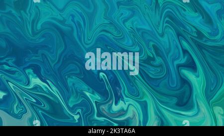 Abstract turquoise blue liquid marble swirl texture background or wallpaper. Stock Photo