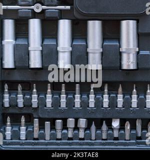 A set of torx tools, socket wrenches, screwdrivers and other tools. A tool for car repair. Selective focus Stock Photo