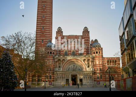 Westminster Cathedral in morning light at Christmas, London Stock Photo