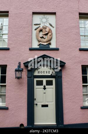 Axbridge, Somerset, England - Street Scene - Mermaid House Stock Photo
