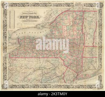 Colton's railroad & township map of the state of New York, with parts of the adjoining states & Canada Colton's railroad and township map of the state of New York, with parts of the adjoining states and Canada Railroad & township map of the state of New York, with parts of the adjoining states and Canada Cartographic. Maps. 1880. Lionel Pincus and Princess Firyal Map Division. Railroads , New York (State), Administrative and political divisions, Railroads, New York (State) , Administrative and political divisions, New York (State) Stock Photo