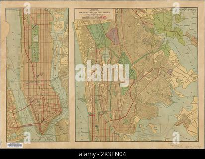 Hammond's new Guide Map of Manhattan and the Bronx 1912. Cartographic 