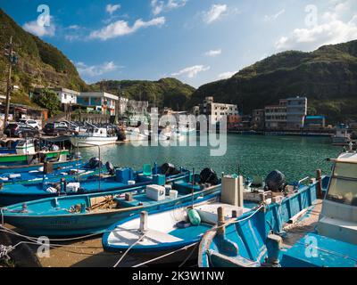 Small fishing harbour in northern Taiwan Stock Photo