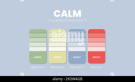 Calm sea color guide book cards samples. Color theme palettes or color schemes collection. Colour combinations in RGB or HEX. Set of trend color swatc Stock Vector