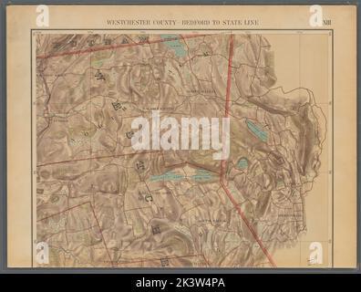 Double Page Plate No. 13: Westchester County - Bedford to State Line Cartographic. Atlases, Maps, Maps, Topographic maps. 1891. Lionel Pincus and Princess Firyal Map Division. New York (N.Y.), New York Metropolitan Area Stock Photo