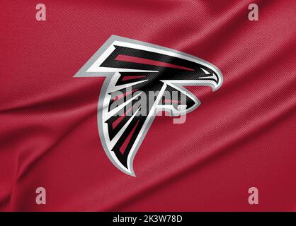 Flag Atlanta Falcons, Flag of American Football Team Atlanta Falcons,  Fabric Flag Atlanta Falcons, 3D Work and 3D Image. Editorial Stock Image -  Image of atlanta, brand: 257601979