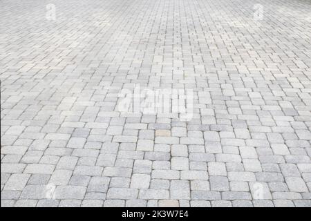 classic white brick street in one point perspective of road Stock Photo