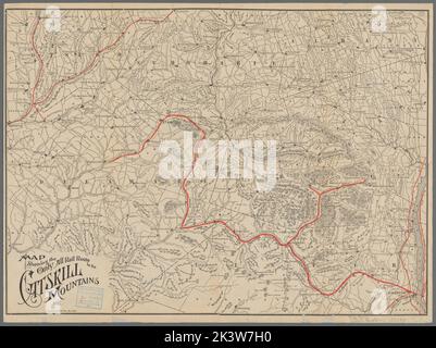 Map showing the only all rail route to the Catskill Mountains American Bank Note Company. Cartographic. Maps. 1880. Lionel Pincus and Princess Firyal Map Division. Railroads , New York (State) , Catskill Mountains (N.Y.), Catskill Mountains (N.Y.) Stock Photo