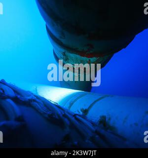 nord stream gas pipeline underwater imaginary illustration artwork Stock Photo